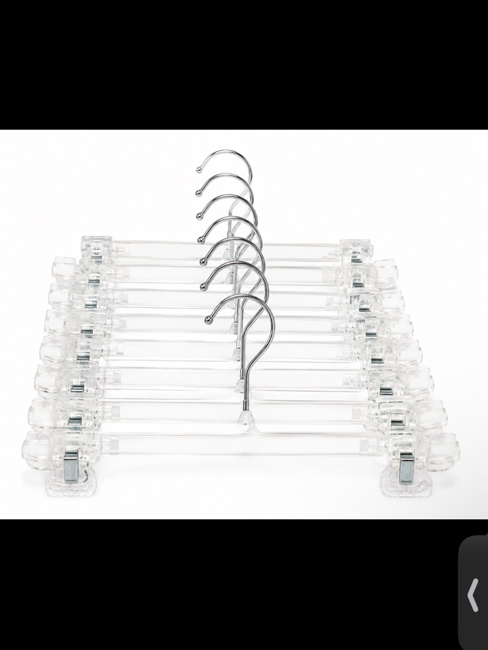 🖤 5/$25 skirt 10 Clear Plastic Clip Hangers for pants skirts etc